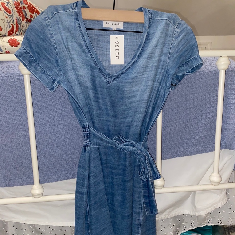 bliss mini denim dress